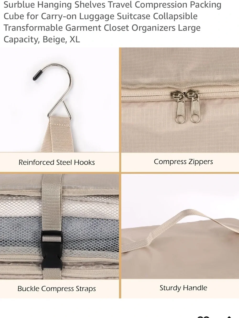 EUC Hanging Compression Closet for Travel or Organization